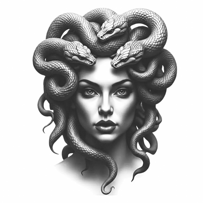 Medusa Figürlü Orta Boy Yarı Kalıcı Dövme MY182 MyTattoo