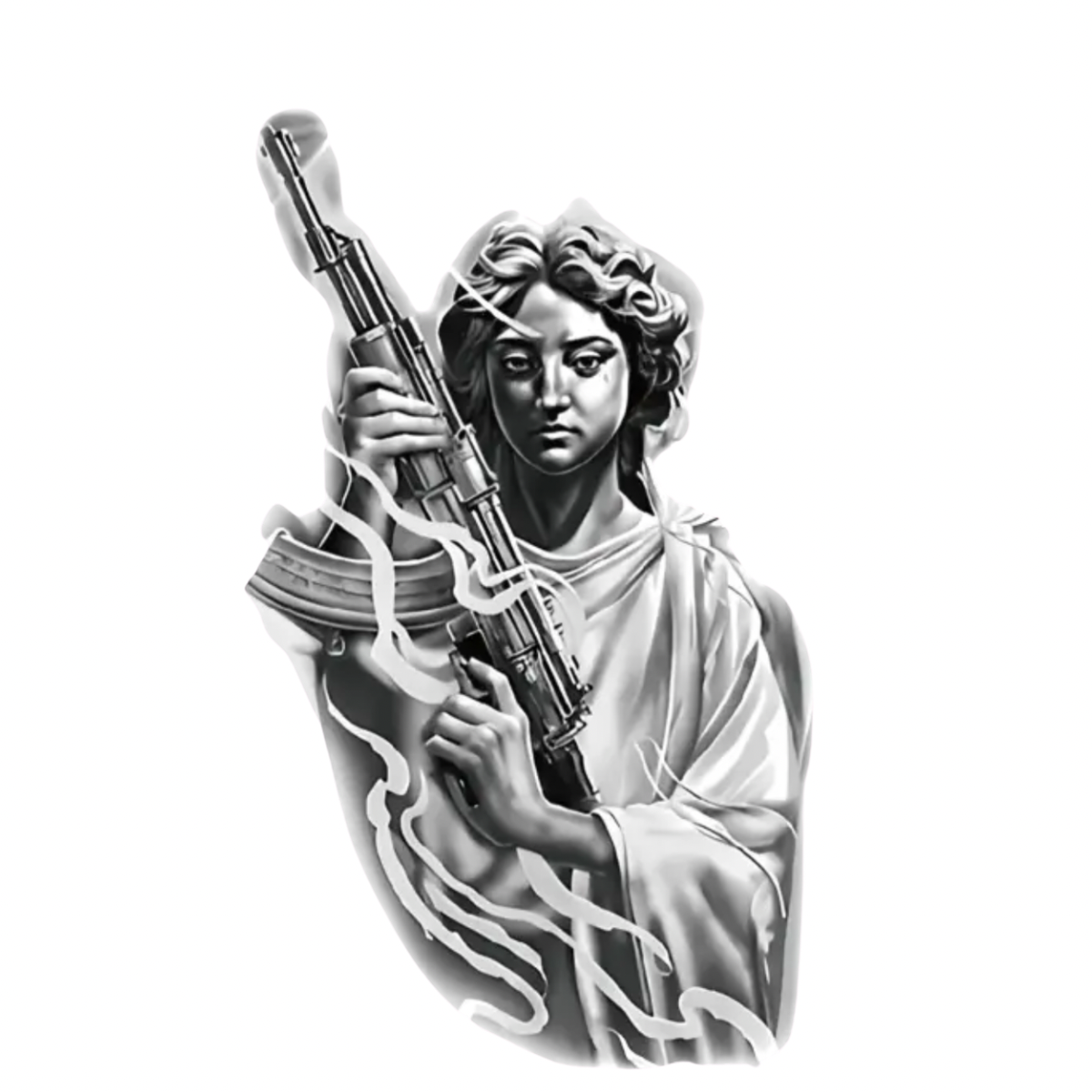 Kutsal Koruyucu Figürlü Orta Boy Geçici Dövme G298 MyTattoo