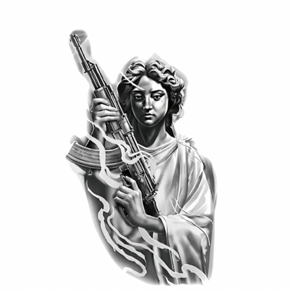 Kutsal Koruyucu Figürlü Orta Boy Geçici Dövme G298 MyTattoo