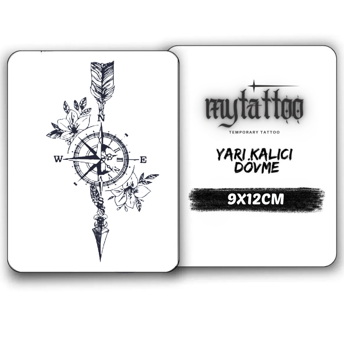 Cennetin Pusulası Küçük Boy Yarı Kalıcı Dövme MY147 MyTattoo