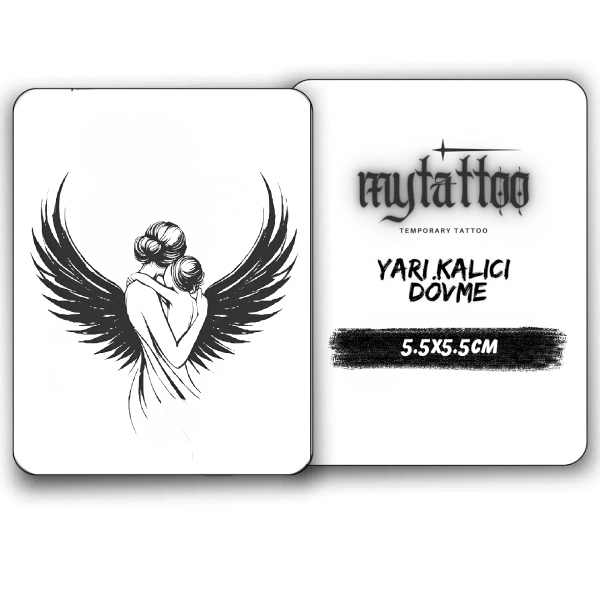 Melek Annem Figürlü Minimal Yarı Kalıcı Dövme MY230 MyTattoo