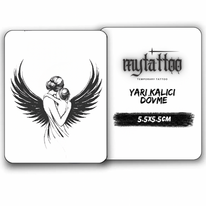 Melek Annem Figürlü Minimal Yarı Kalıcı Dövme MY230 MyTattoo