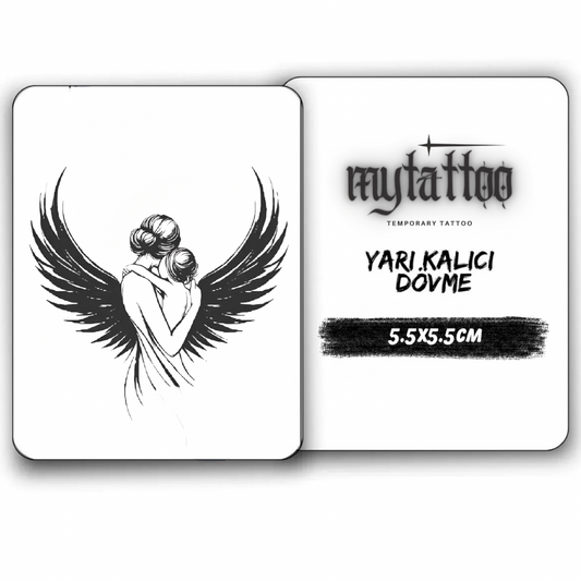 Melek Annem Figürlü Minimal Yarı Kalıcı Dövme MY230 MyTattoo