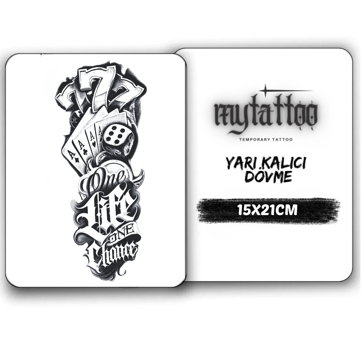 Ya Hep Ya Hiç Figürlü Yarım Kol Yarı Kalıcı Dövme MY276 MyTattoo