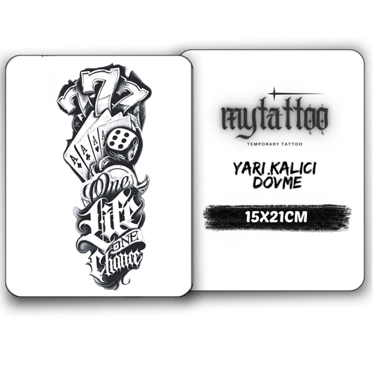 Ya Hep Ya Hiç Figürlü Yarım Kol Yarı Kalıcı Dövme MY276