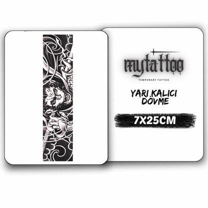 Sun Wukong Figürlü Şerit Yarı Kalıcı Dövme MY134 MyTattoo