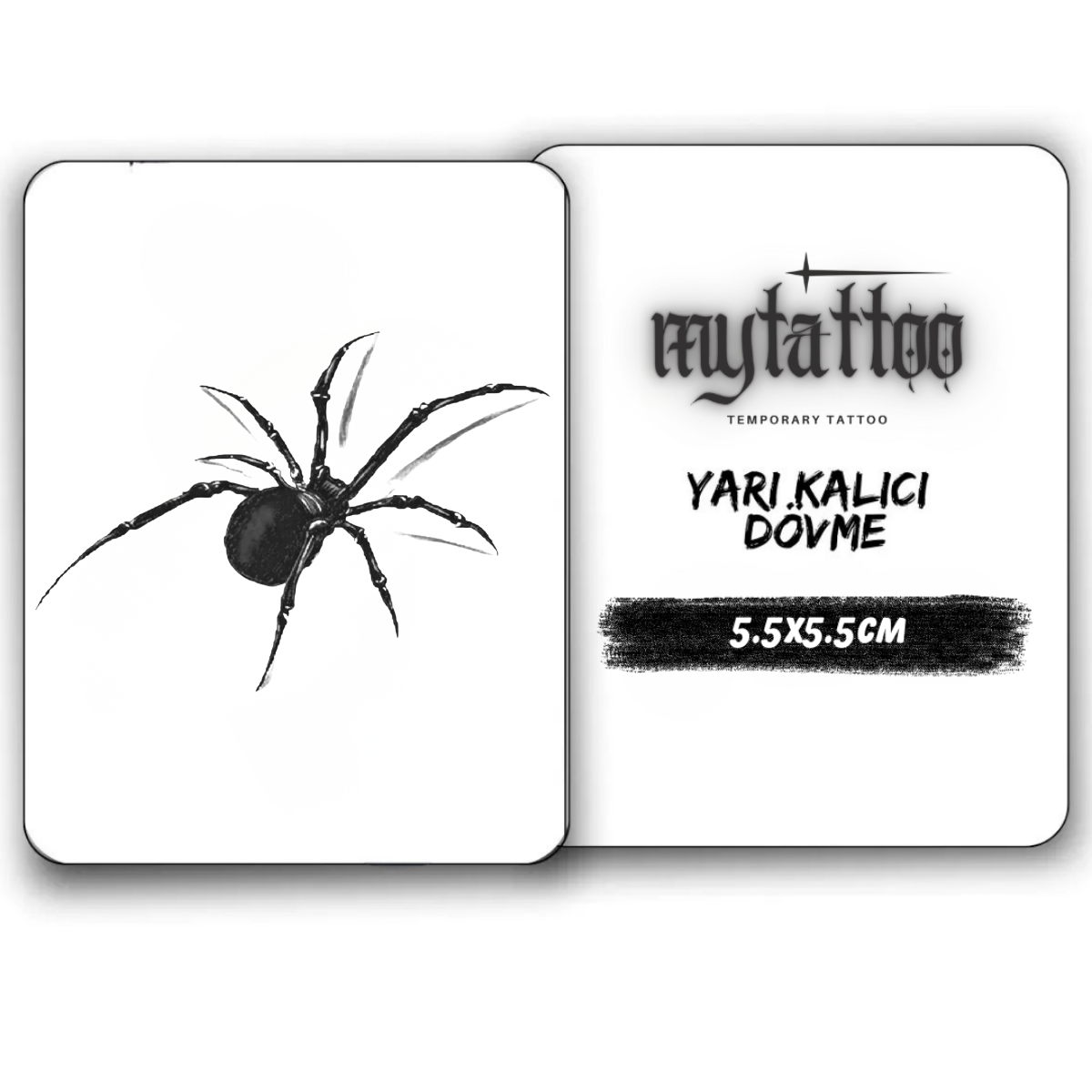 3D Örümcek Figürlü Minimal Yarı Kalıcı Dövme MY231 MyTattoo
