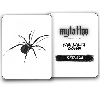 3D Örümcek Figürlü Minimal Yarı Kalıcı Dövme MY231 MyTattoo