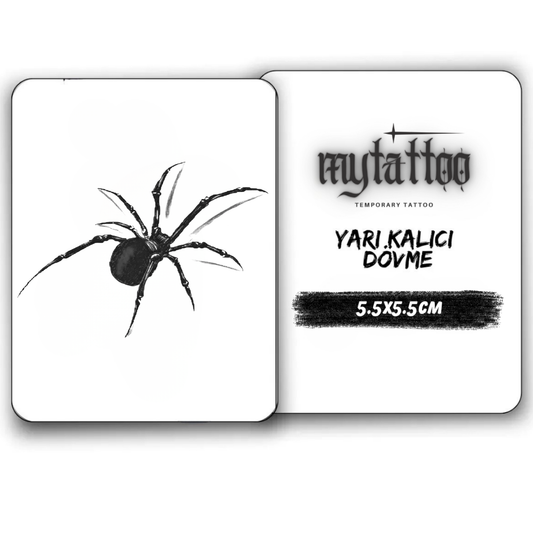3D Örümcek Figürlü Minimal Yarı Kalıcı Dövme MY231