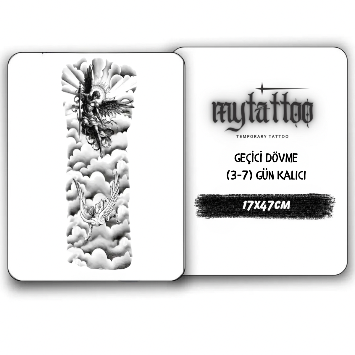 Bulutların İçinde Figürlü Kol Kaplama Geçici Dövme G283 MyTattoo