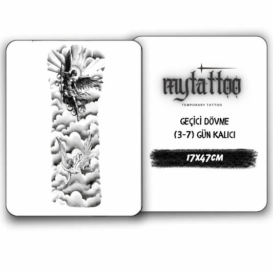 Bulutların İçinde Figürlü Kol Kaplama Geçici Dövme G283 MyTattoo