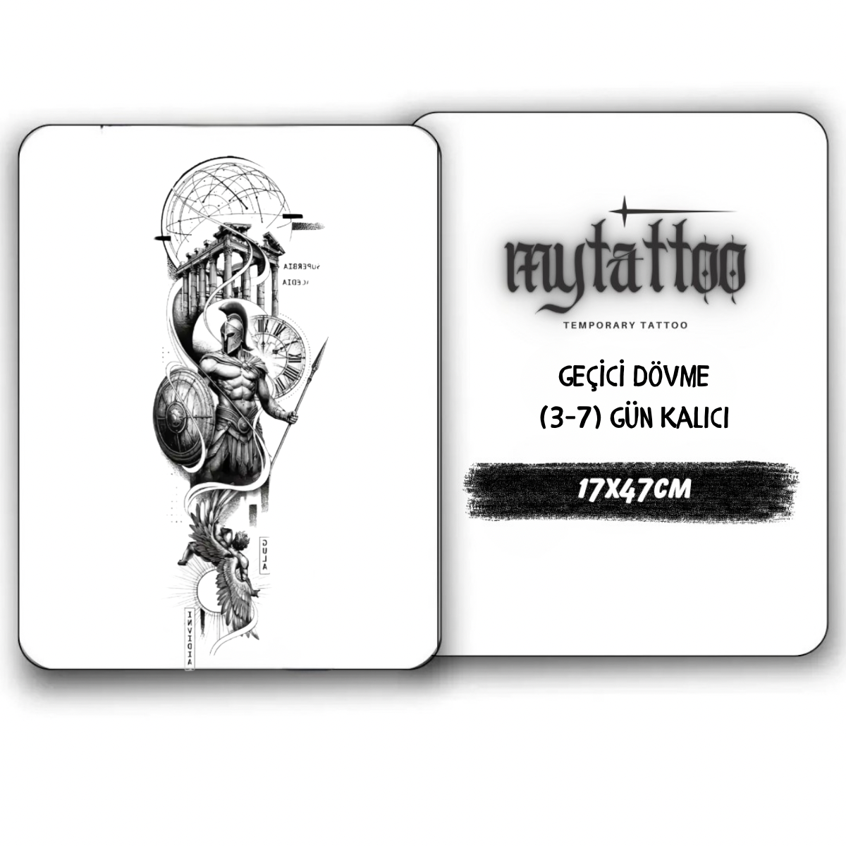 Sparta'nın Gücü Figürlü Kol Kaplama Geçici Dövme G281 MyTattoo