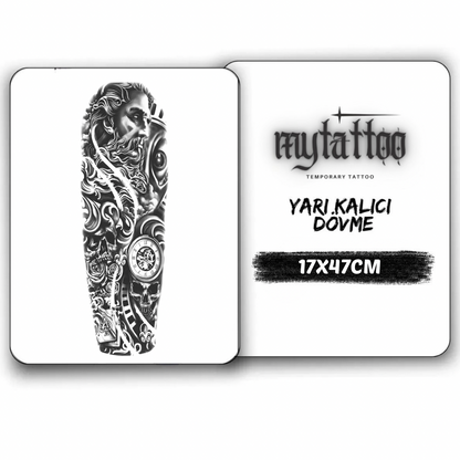 Ebedi Zamanın Efendisi Kol Kaplama Yarı Kalıcı Dövme MY153 MyTattoo