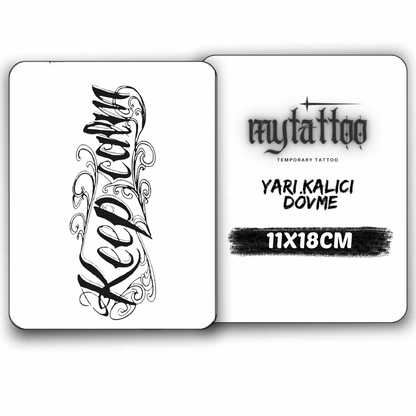 Keepcalm(Sakin Ol) Orta Boy Yarı Kalıcı Dövme MY145 MyTattoo