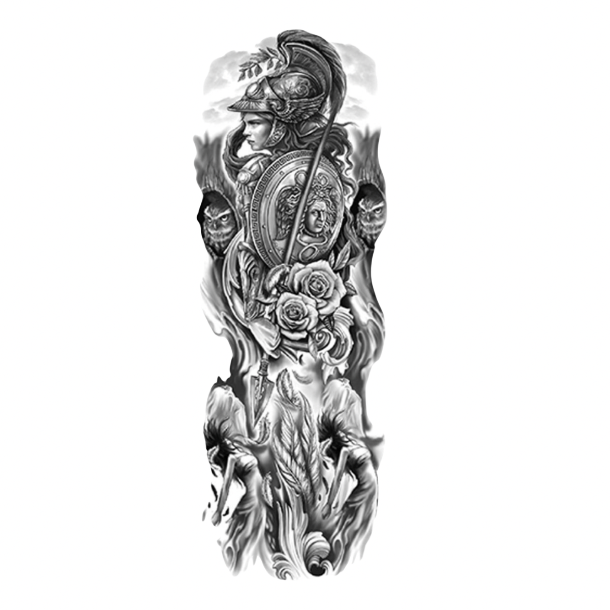 Athena'nın Kudreti Kol Kaplama Geçici Dövme G337 MyTattoo