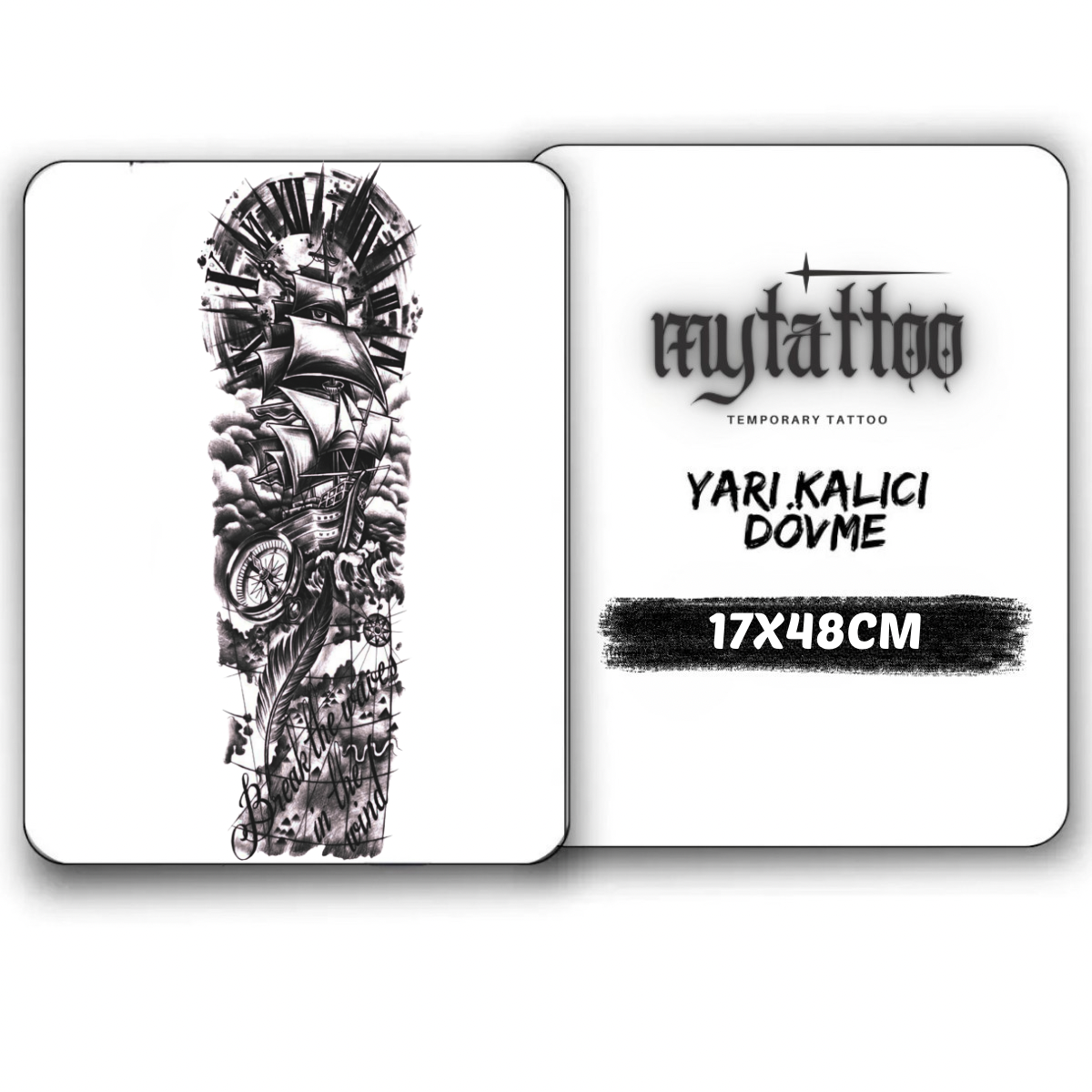 Denizlerin Hükümdarı Kol Kaplama Yarı Kalıcı Dövme MY130 MyTattoo
