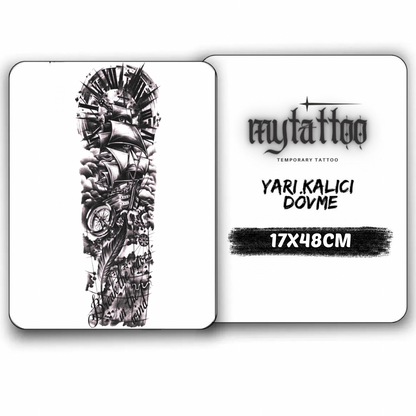 Denizlerin Hükümdarı Kol Kaplama Yarı Kalıcı Dövme MY130 MyTattoo