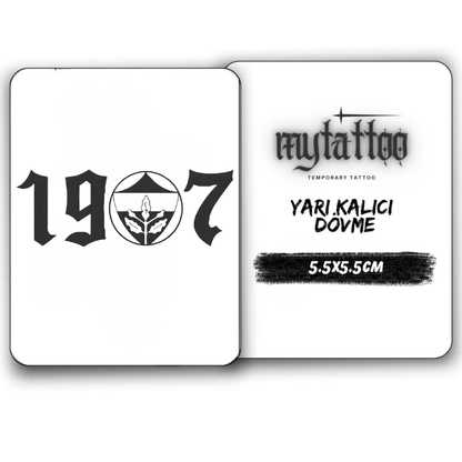1907 Fenerbahçe Figürlü Minimal Yarı Kalıcı Dövme MY234 MyTattoo