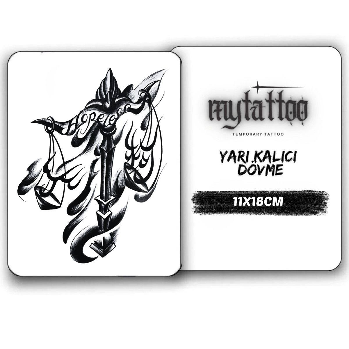 Kayıp Adalet Orta Boy Yarı Kalıcı Dövme MY249 MyTattoo