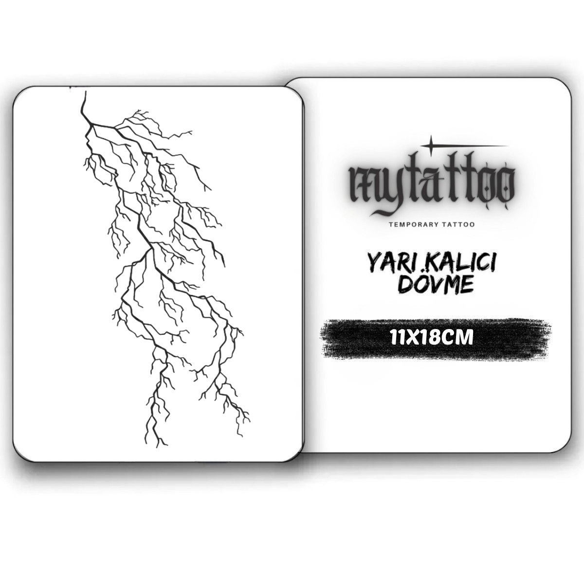 Yıldırım Figürlü Orta Boy Yarı Kalıcı Dövme MY199 MyTattoo