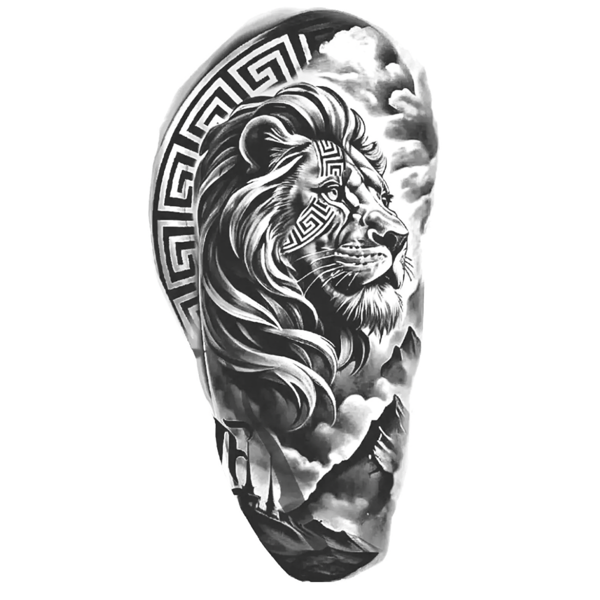 Antik Krallık Figürlü Orta Boy Yarı Kalıcı Dövme MY179 MyTattoo