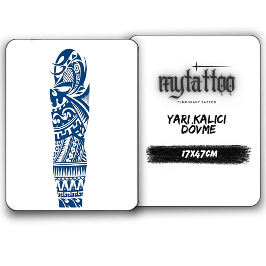 Tribal Figürlü Kol Kaplama Yarı Kalıcı Dövme 1 Ay Kalıcı