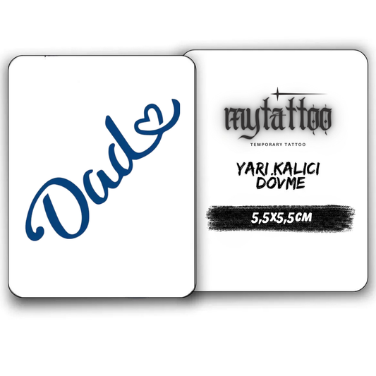 Minimal Baba Yazı Figürlü Yarı Kalıcı Dövme 1 Ay Kalıcı