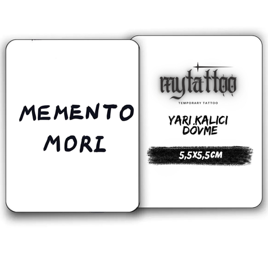 Minimal Momento Mori Yazı Figürlü Yarı Kalıcı Dövme 1 Ay Kalıcı
