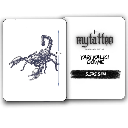 Minimal Akrep Figürlü Yarı Kalıcı Dövme 1 Ay Kalıcı
