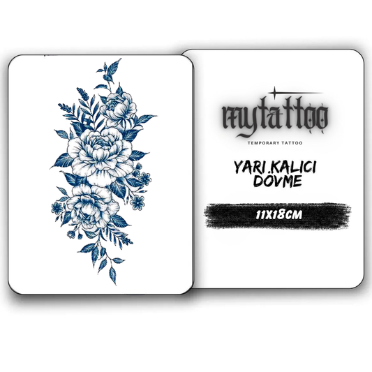 Çiçek Figürlü Yarı Kalıcı Dövme 1 Ay Kalıcı