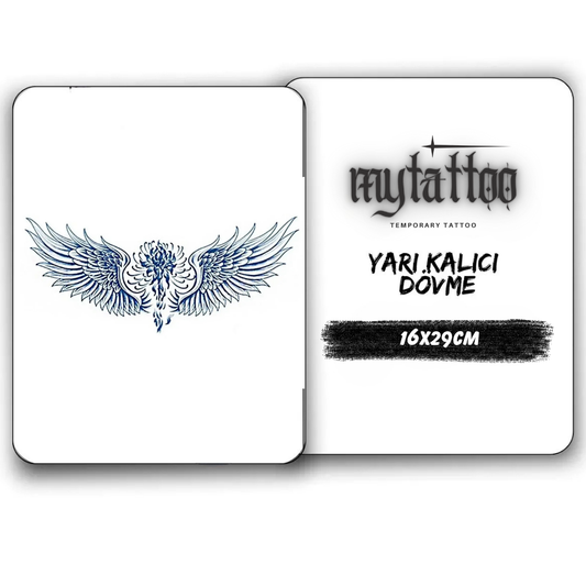 Kanat Figürlü Göğüs ve Sırt Yarı Kalıcı Dövme