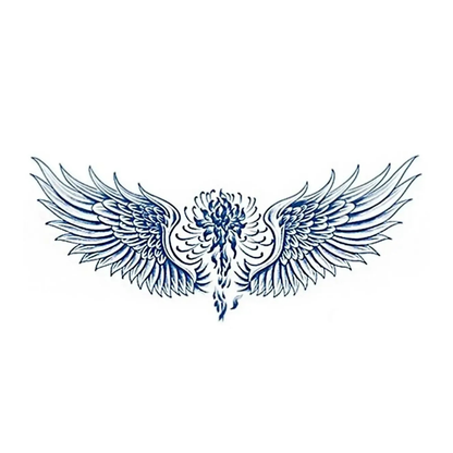 Kanat Figürlü Göğüs ve Sırt Yarı Kalıcı Dövme