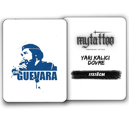 Che Guevara Figürlü Yarı Kalıcı Dövme 1 Ay Kalıcı