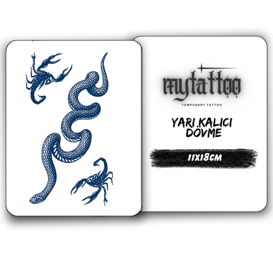 Yılan ve Akrep Yarı Kalıcı Dövme 1 Ay Kalıcı
