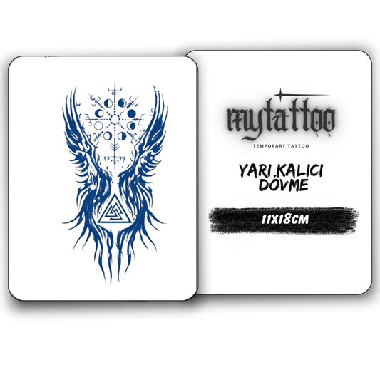 Valhalla'nın Simgesi Figürlü Yarı Kalıcı Dövme 1 Ay Kalıcı