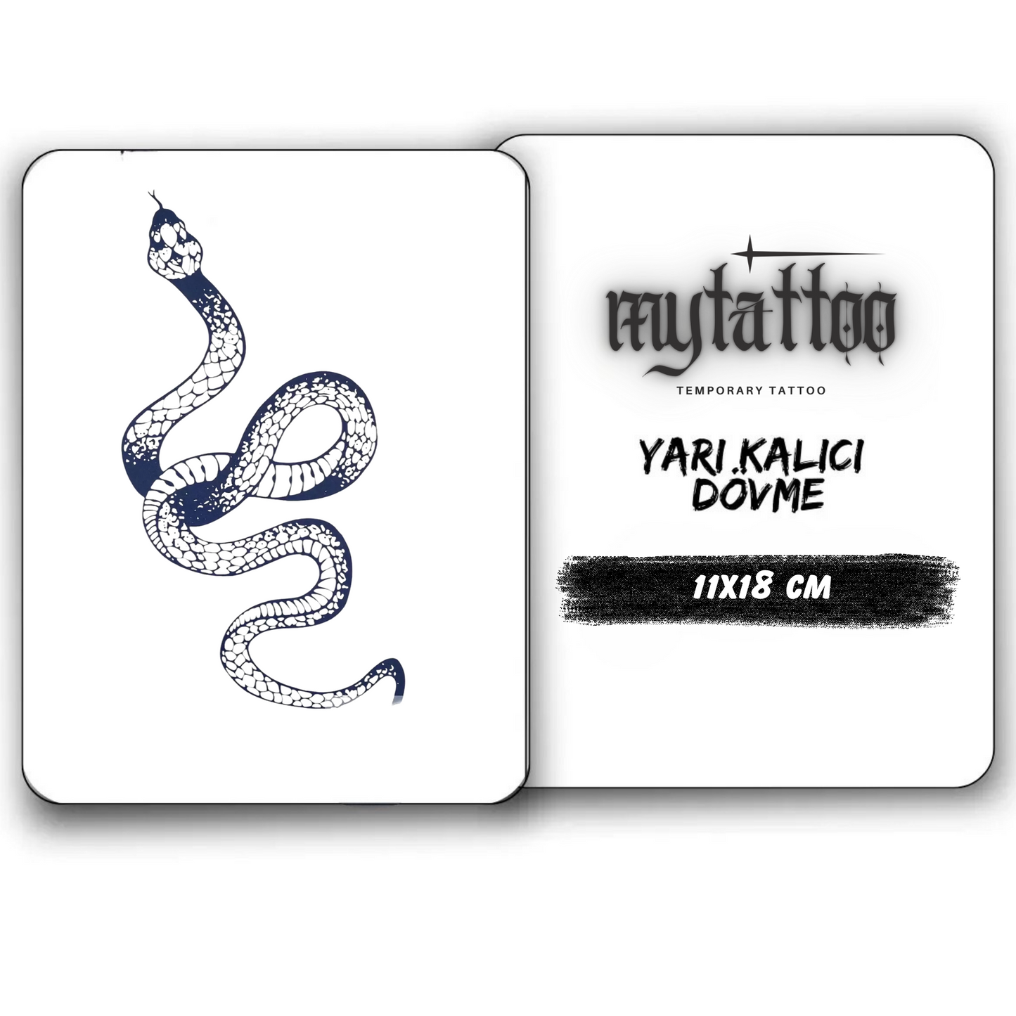 Yılan Figürlü Yarı Kalıcı Dövme 1 Ay Kalıcı Dövme