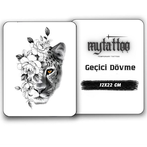Kaplan Figürlü Geçici Dövme 1-2 Hafta Kalıcı