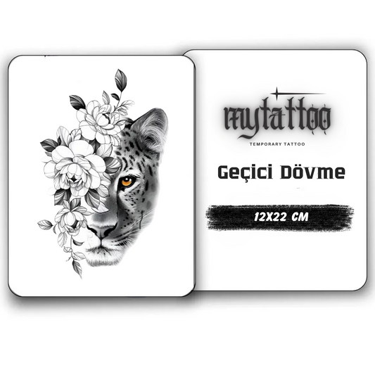 Kaplan Figürlü Geçici Dövme 1-2 Hafta Kalıcı