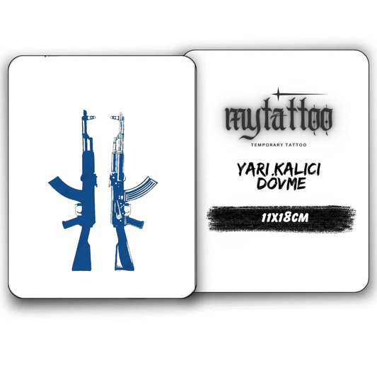 Ak-47 Figürlü Yarı Kalıcı Dövme 1 Ay Kalıcı
