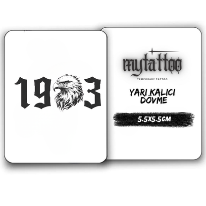 1903 Beşiktaş Figürlü Minimal Yarı Kalıcı Dövme MY232 MyTattoo