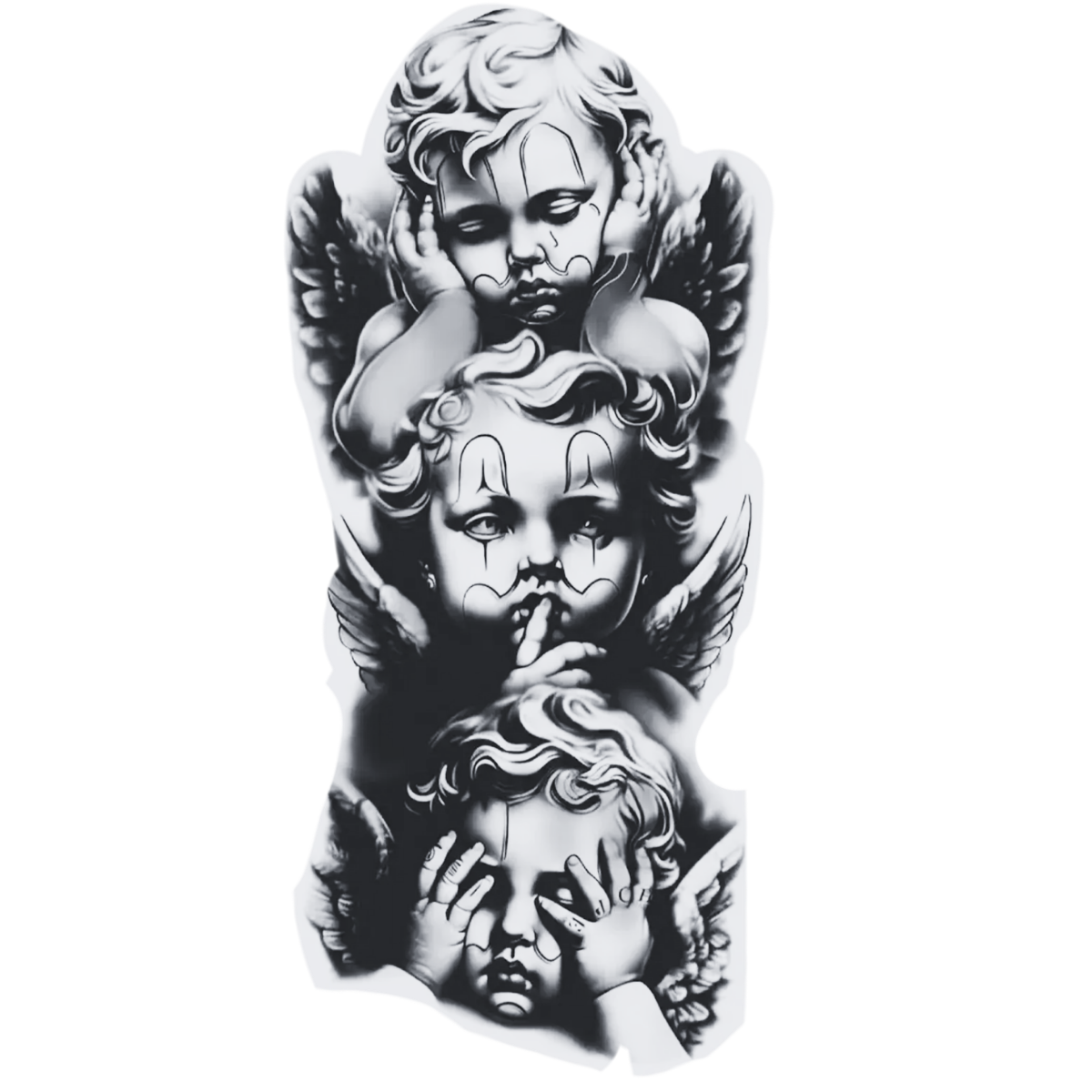Üç Kutsal Sır Figürlü Yarım Kol Yarı Kalıcı Dövme MY279 MyTattoo