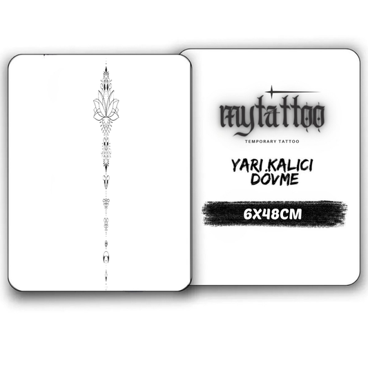 Lotus Figürlü Sırt Yarı Kalıcı Dövme MY269