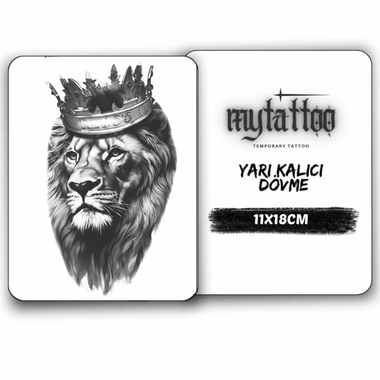 Tek Krallık Figürlü Orta Boy Yarı Kalıcı Dövme MY184 MyTattoo