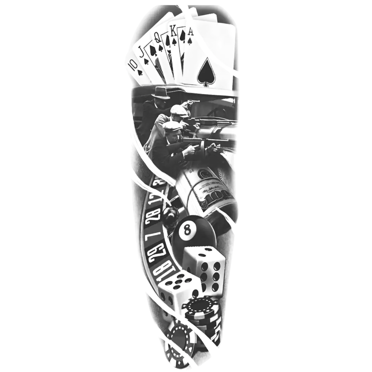 Büyük Vurgun Kol Kaplama Yarı Kalıcı Dövme MY167 MyTattoo