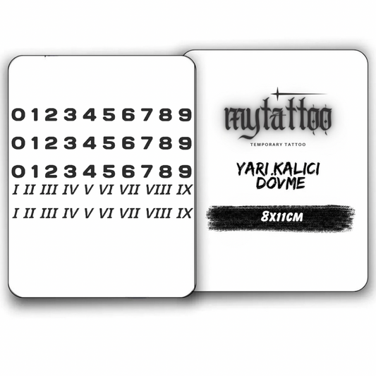 Karışık Roma Rakamlar Figürlü Küçük Boy Yarı Kalıcı Dövme221