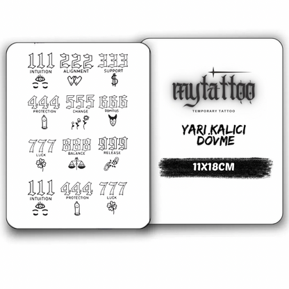 Angel Numbers Orta Boy Yarı Kalıcı Dövme MY196 MyTattoo