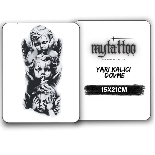 Üç Kutsal Sır Figürlü Yarım Kol Yarı Kalıcı Dövme MY279