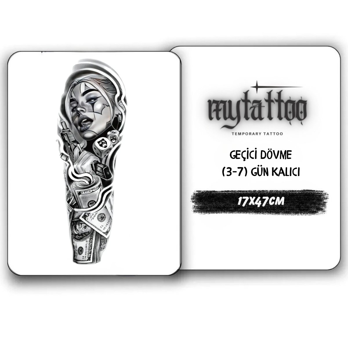 Queen&Para Figürlü Kol Kaplama Geçici Dövme G289 MyTattoo