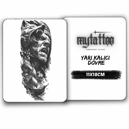 Fenrir'in Ruhu Figürlü Orta Boy Yarı Kalıcı Dövme MY211 MyTattoo