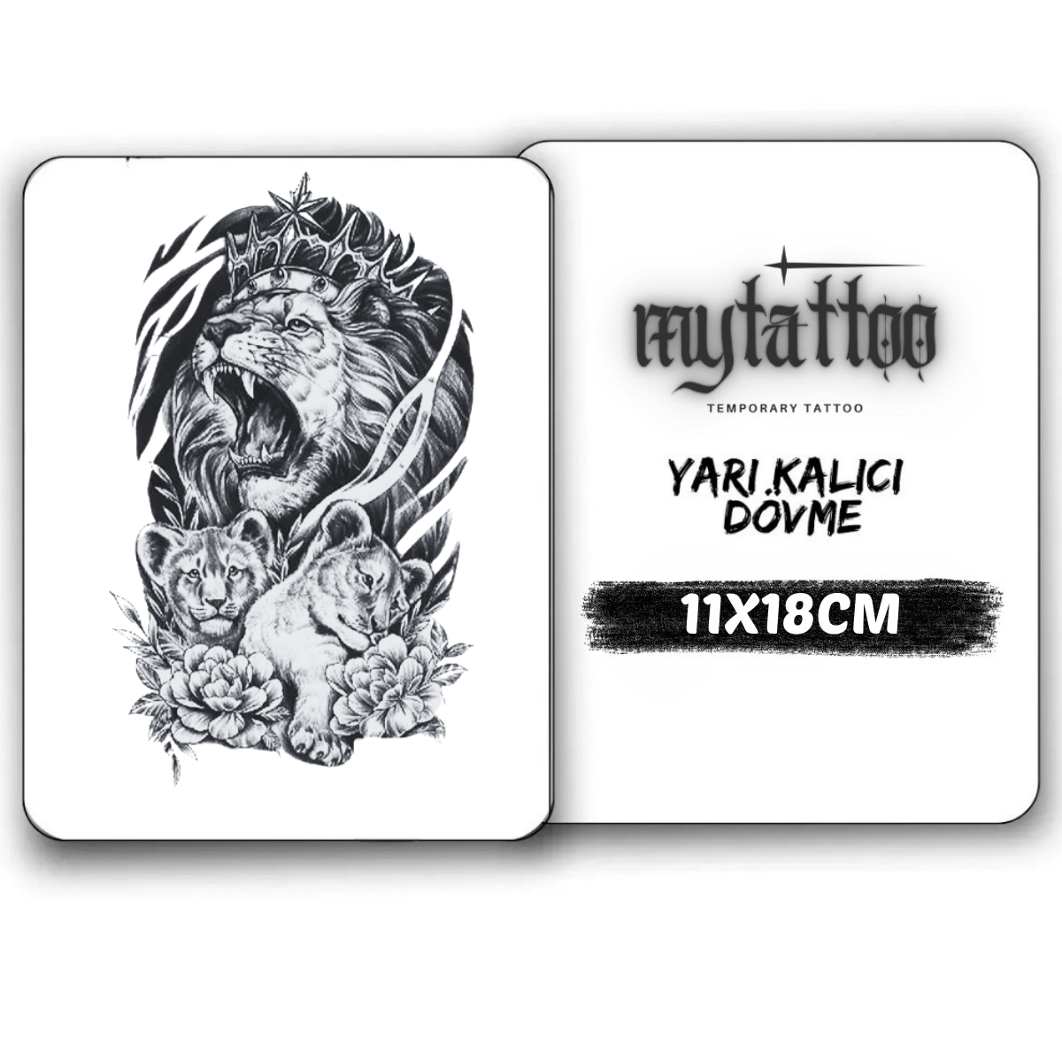 Vahşi Hükümdar Figürlü Orta Boy Yarı Kalıcı Dövme-MY97 MyTattoo